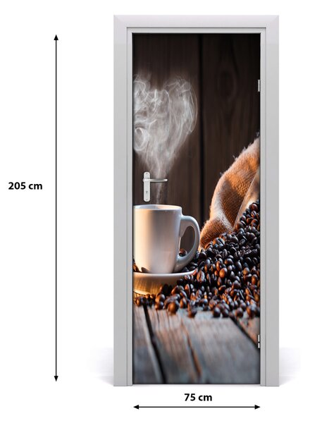 Samolepiace fototapety na dvere šálka kávy 75x205 cm