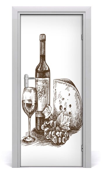 Fototapeta na dvere samolepiace víno a jednohubky 85x205 cm