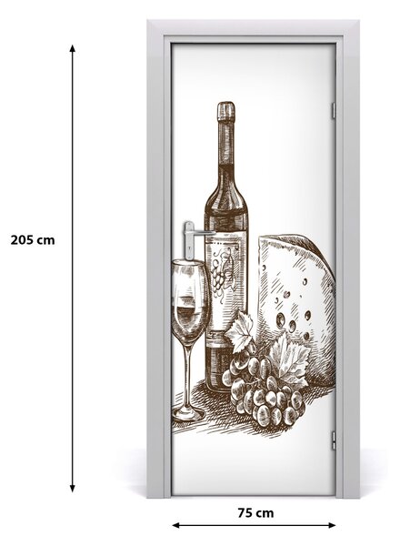 Fototapeta na dvere samolepiace víno a jednohubky 75x205 cm