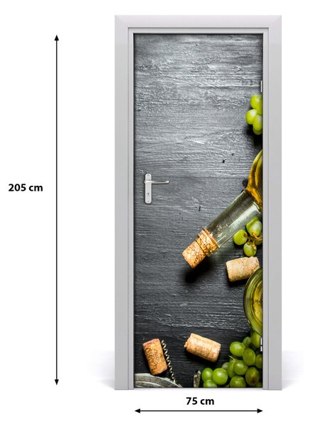 Fototapeta na dvere samolepiace hrozno a víno 75x205 cm