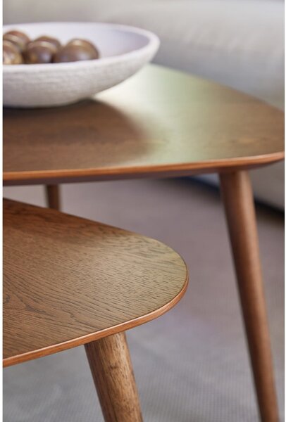 Hnedé konferenčné stolíky v súprave 2 ks v dekore duba 70x100 cm Adda – Unique Furniture