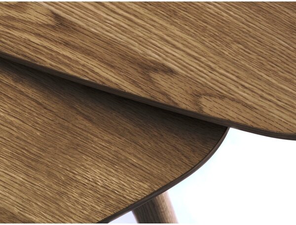 Hnedé konferenčné stolíky v súprave 2 ks v dekore duba 70x100 cm Adda – Unique Furniture
