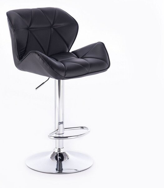LuxuryForm Barová stolička MILANO na striebornom tanieri - čierna