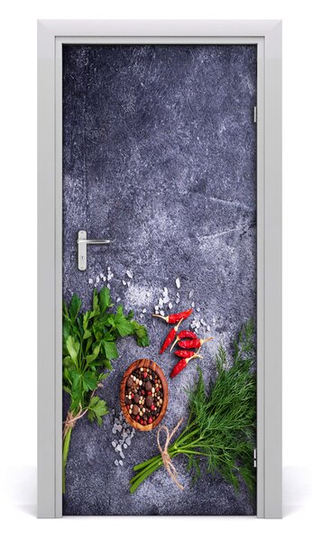 Fototapeta na dvere samolepiace bylinky a korenie 85x205 cm