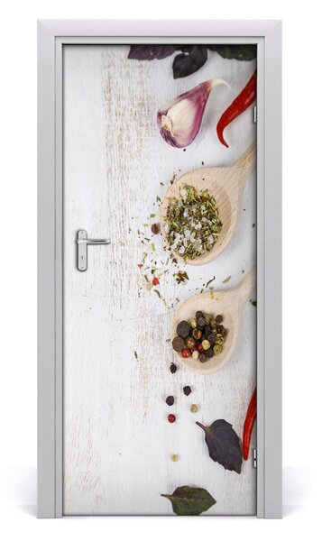 Fototapeta dvere samolepiace zelenina a korenie 85x205 cm