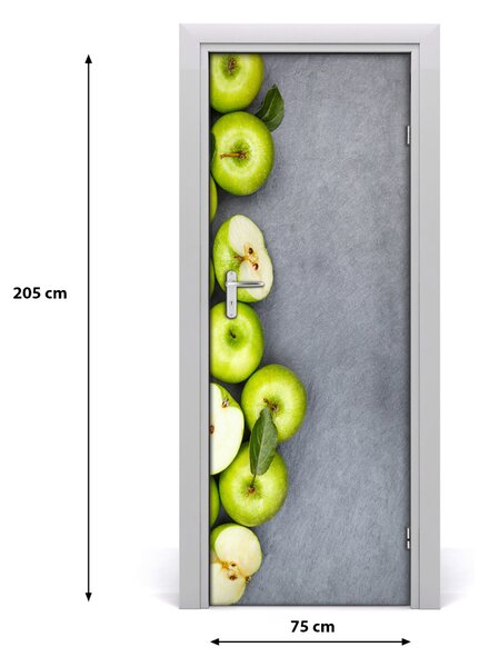 Fototapeta na dvere samolepiace zelená jablká 75x205 cm