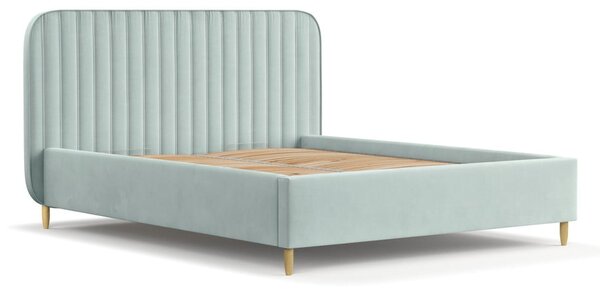 Čalúnená dvojlôžková posteľ v mentolovej farbe s úložným priestorom s roštom 160x200 cm Noto – Maison de Rêve