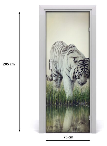 Samolepiace fototapety na dvere biely tiger 75x205 cm