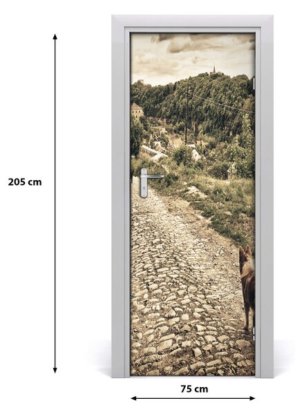 Samolepiace fototapety na dvere Dvaja psi kopec 75x205 cm
