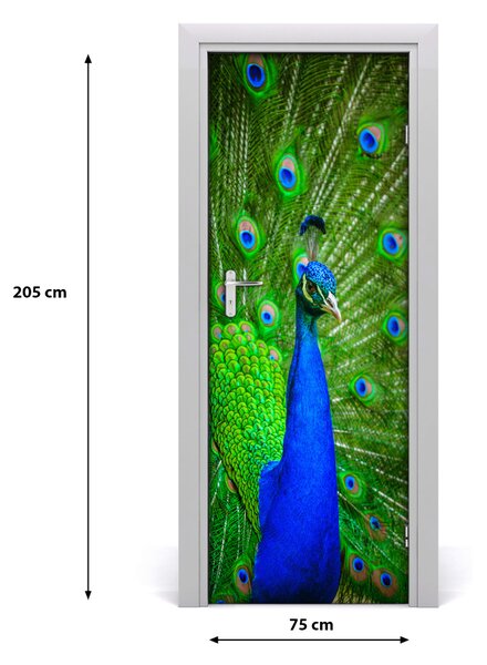 Samolepiace fototapety na dvere páv 75x205 cm