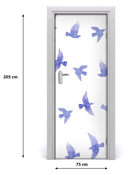 Samolepiace fototapety na dvere Modké lastovičky 75x205 cm