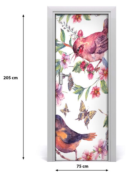 Samolepiace fototapety na dvere motýle kvety 75x205 cm