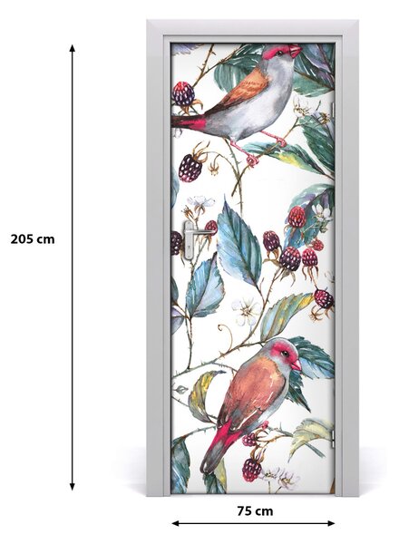 Samolepiace fototapety na dvere Vtáky a černice 75x205 cm