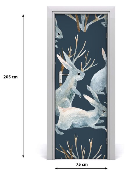 Samolepiace fototapety na dvere Králiky 75x205 cm