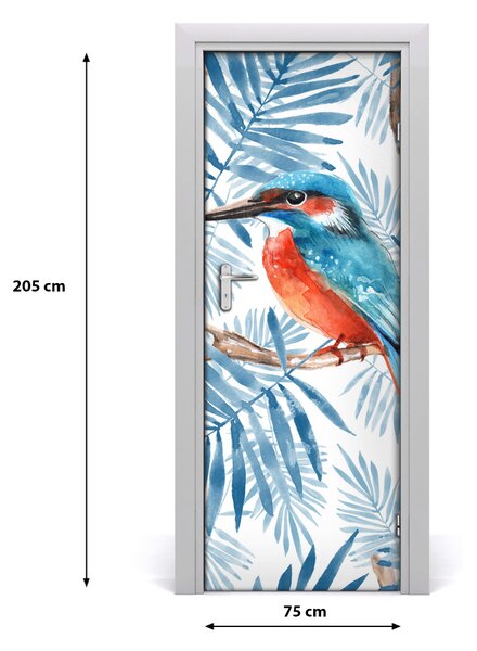 Samolepiace fototapety na dvere Vtáky a lístia 75x205 cm