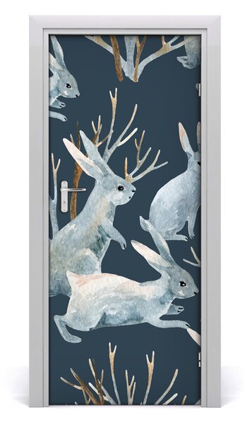 Samolepiace fototapety na dvere Králiky 85x205 cm