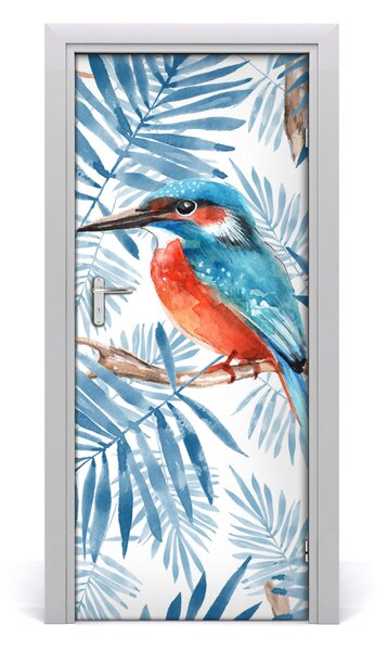Samolepiace fototapety na dvere Vtáky a lístia 85x205 cm