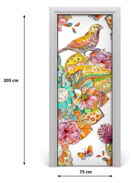 Samolepiace fototapety na dvere motýle kdvětiny 75x205 cm