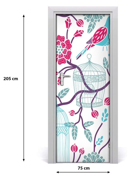 Samolepiace fototapety na dvere Klietky na vtáky 75x205 cm