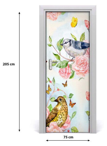 Samolepiace fototapety na dvere motýle kvety 75x205 cm