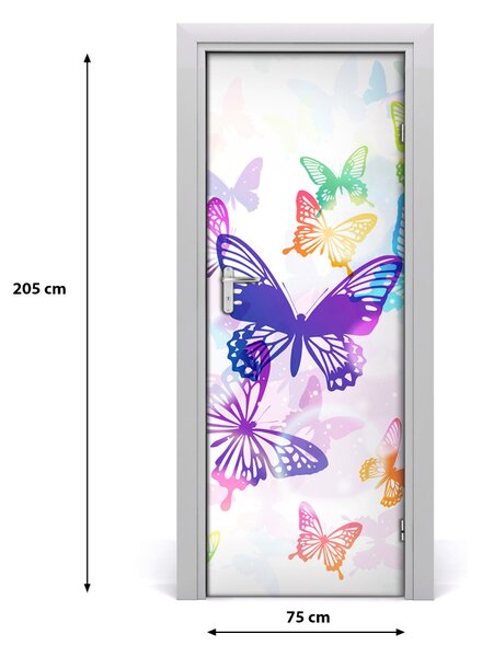 Samolepiace fototapety na dvere farební motýle 75x205 cm