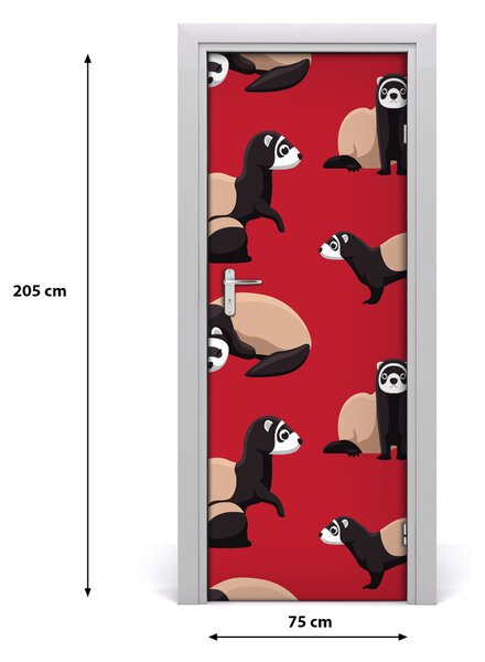 Samolepiace fototapety na dvere fretky 75x205 cm