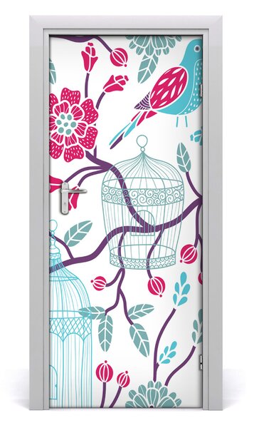 Samolepiace fototapety na dvere Klietky na vtáky 85x205 cm