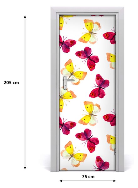 Samolepiace fototapety na dvere farební motýle 75x205 cm