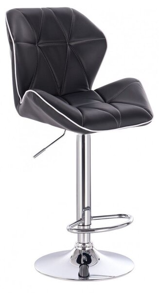 LuxuryForm Barová stolička MILANO MAX na striebornom tanieri - čierna