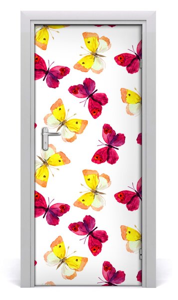 Samolepiace fototapety na dvere farební motýle 85x205 cm