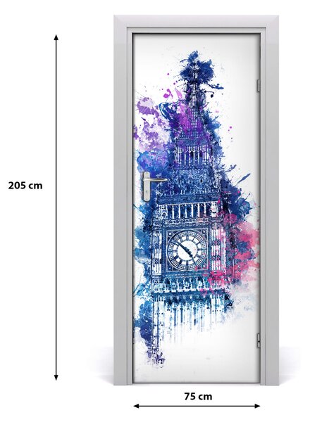 Samolepiace fototapety na dvere Farebný Big Ben 75x205 cm