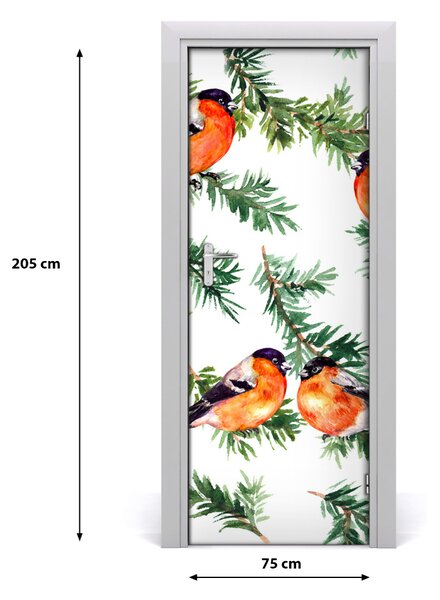 Samolepiace fototapety na dvere Červenka a ihličnany 75x205 cm