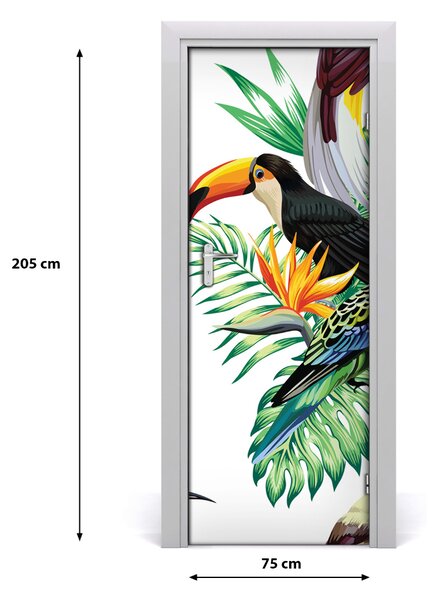 Samolepiace fototapety na dvere tropický vták 75x205 cm