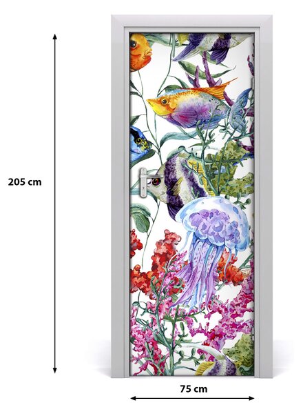 Samolepiace fototapety na dvere podvodný svet 75x205 cm