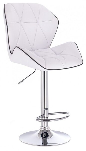 LuxuryForm Barová stolička MILANO MAX na striebornom tanieri - biela