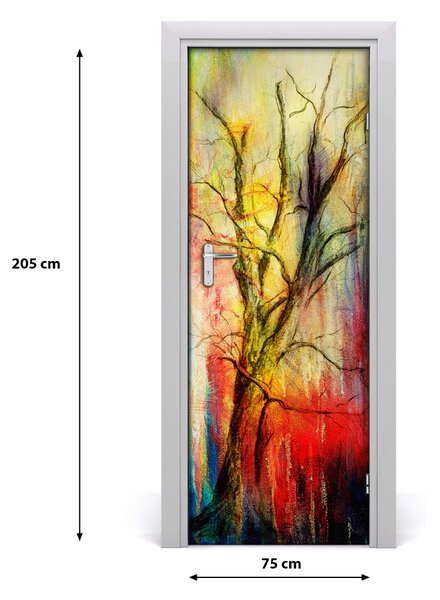 Samolepiace fototapety na dvere abstraktné drevo 75x205 cm