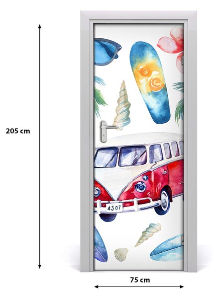 Samolepiace fototapety na dvere surferská sada 75x205 cm
