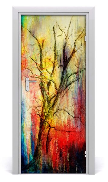 Samolepiace fototapety na dvere abstraktné drevo 85x205 cm