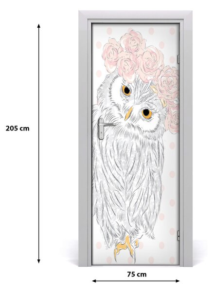 Samolepiace fototapety na dvere sova 75x205 cm