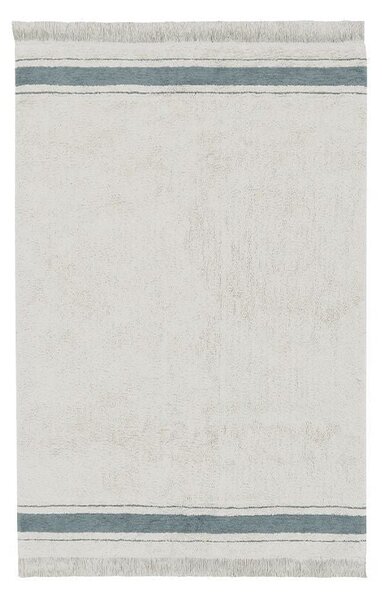 Modro-krémový prateľný ručne tkaný bavlnený koberec 140x200 cm Gastro Vintage Blue – Lorena Canals