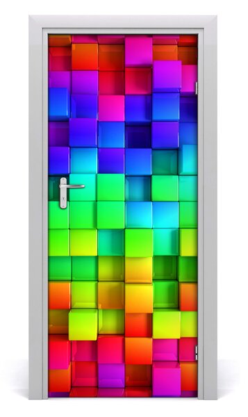 Samolepiace fototapety na dvere farebné krabičky 85x205 cm
