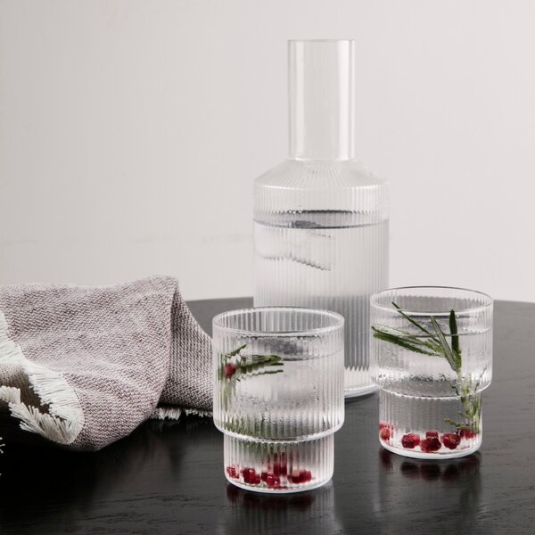 Poháre Ripple, Clear, sada 4 kusov – Ferm Living