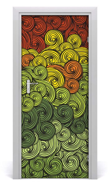 Samolepiace fototapety na dvere farebné vlny 85x205 cm