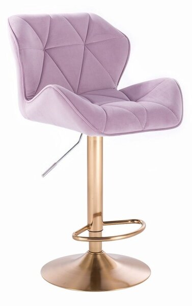 LuxuryForm Barová stolička MILANO VELUR na zlatom tanieri - levanduľa