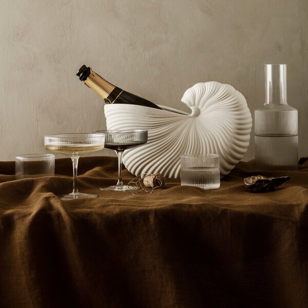 Poháre na šampanské Ripple, Clear, sada 2 kusov – Ferm Living
