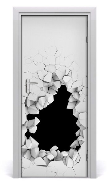 Samolepiace fototapety na dvere Diera v stene 85x205 cm