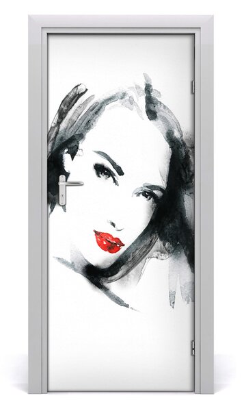 Samolepiace fototapety na dvere žena portrét 85x205 cm