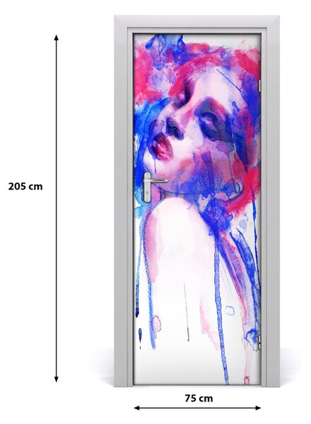 Samolepiace fototapety na dvere abstrakcie žena 75x205 cm