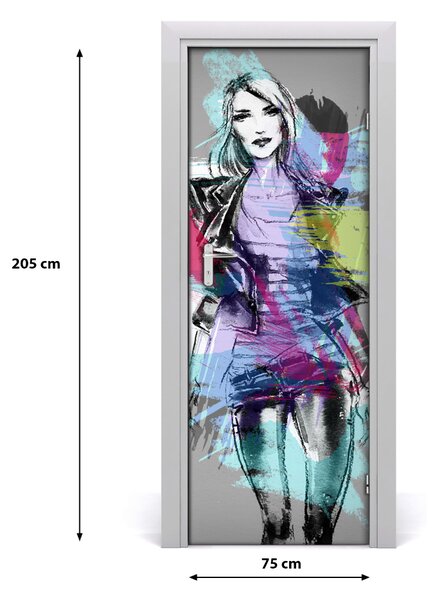 Samolepiace fototapety na dvere abstrakcie žena 75x205 cm