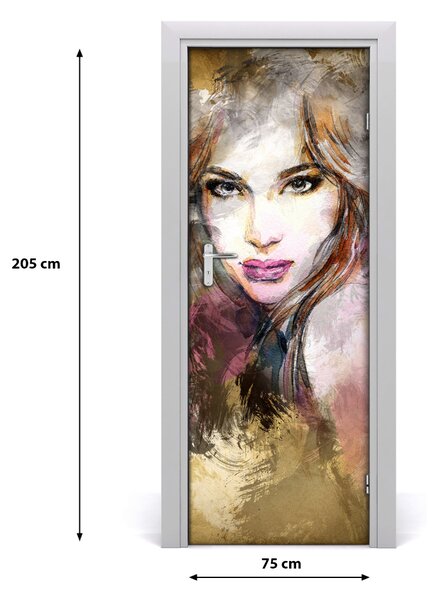 Samolepiace fototapety na dvere abstrakcie žena 75x205 cm